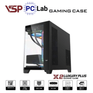 Vỏ case PC máy tính VSP X2 Luxury Plus (M-ATX, Mid Tower, Trắng/Đen)