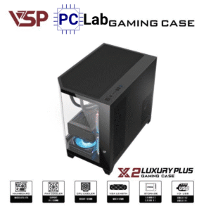 Vỏ case PC máy tính VSP X2 Luxury Plus (M-ATX, Mid Tower, Trắng/Đen)