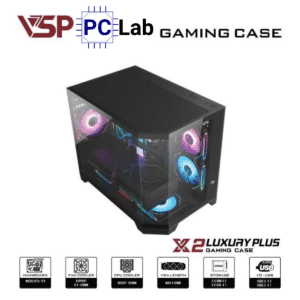 Vỏ case PC máy tính VSP X2 Luxury Plus (M-ATX, Mid Tower, Trắng/Đen)