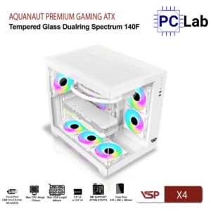 Vỏ case PC máy tính VSP X4 (ATX, Mid Tower, Trắng/Đen)