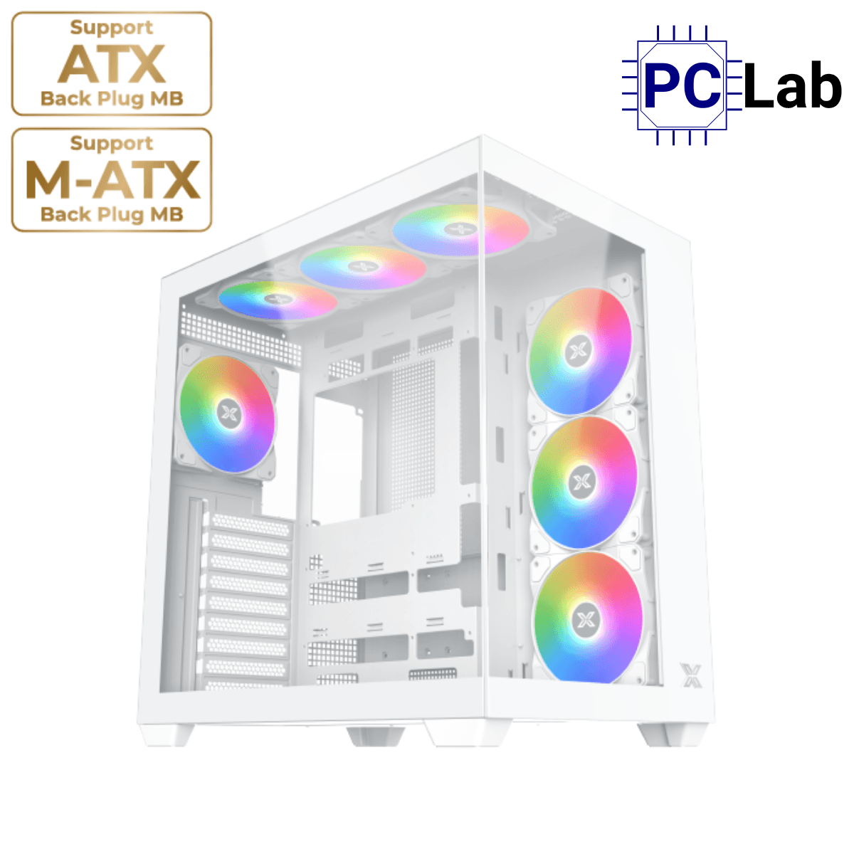 Vỏ case PC máy tính Xigmatek Aqua V Air Arctic (ATX, Mid Tower, Trắng)