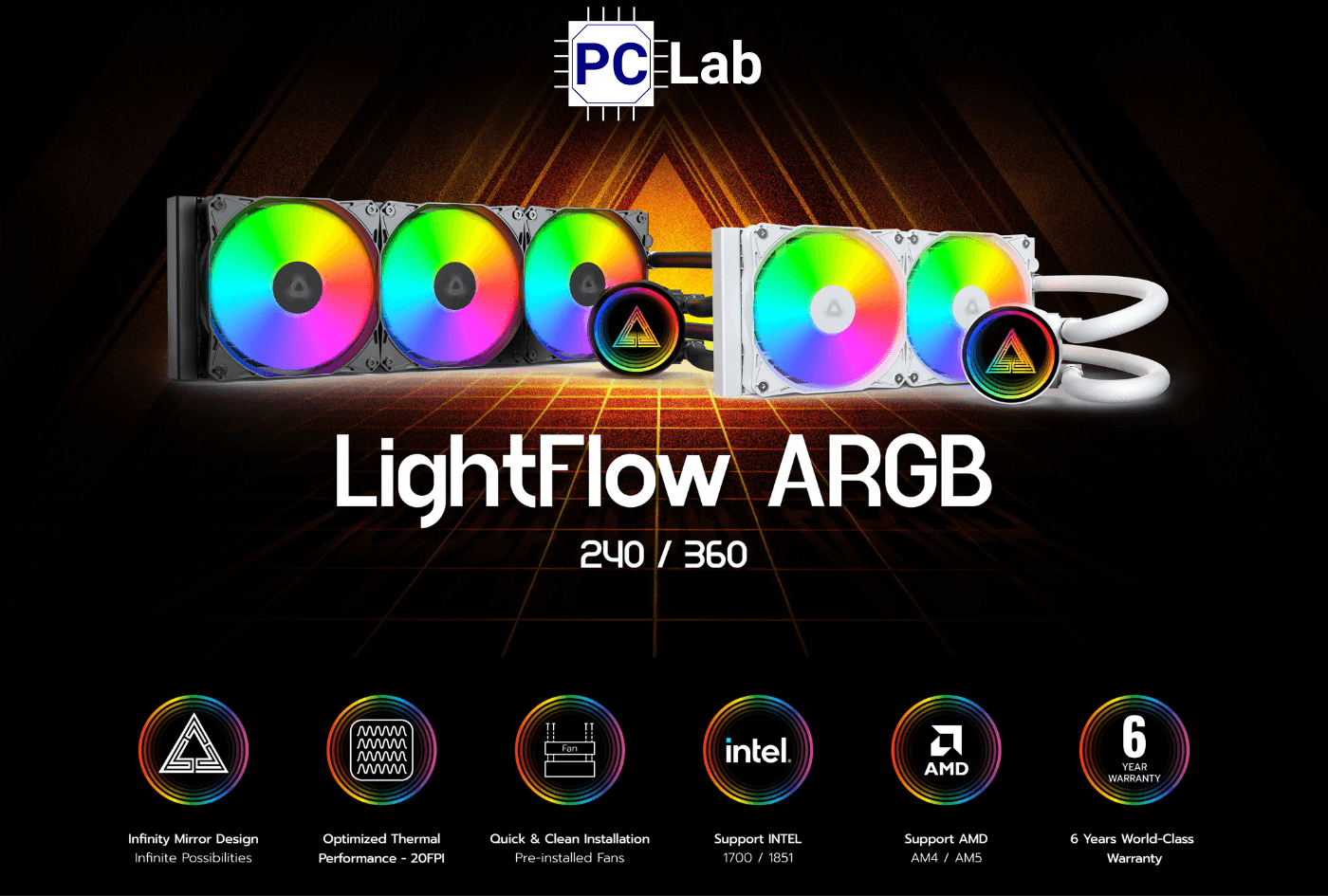 MONTECH ra mắt tản nhiệt nước AIO MONTECH LightFlow ARGB với hai phiên bản 240 mm và 360 mm