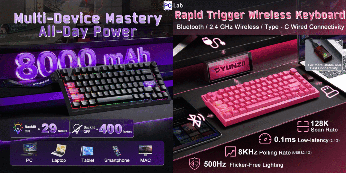 YUNZII ra mắt bàn phím Rapid Trigger YUNZII RT75 PRO Dual-8K cho game thủ chuyên nghiệp