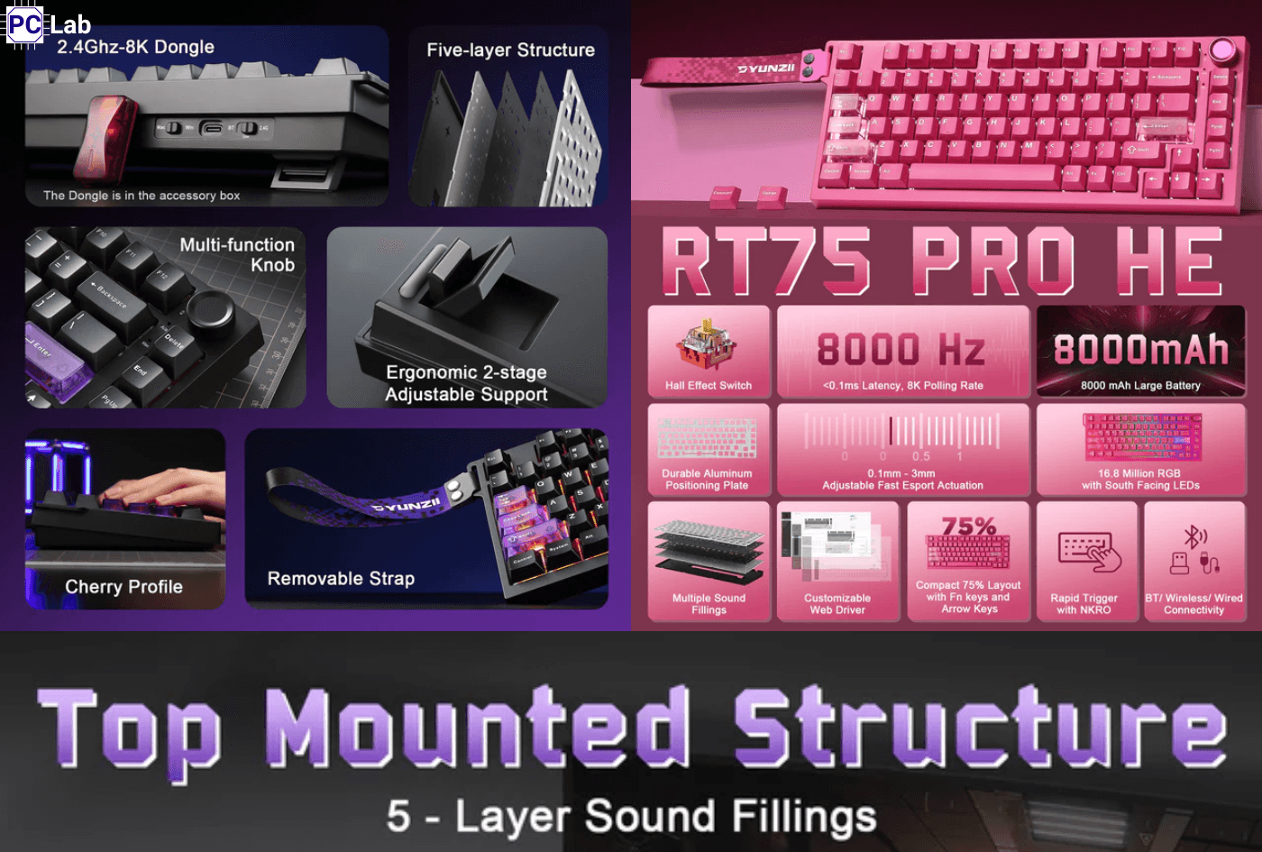 YUNZII ra mắt bàn phím Rapid Trigger YUNZII RT75 PRO Dual-8K cho game thủ chuyên nghiệp