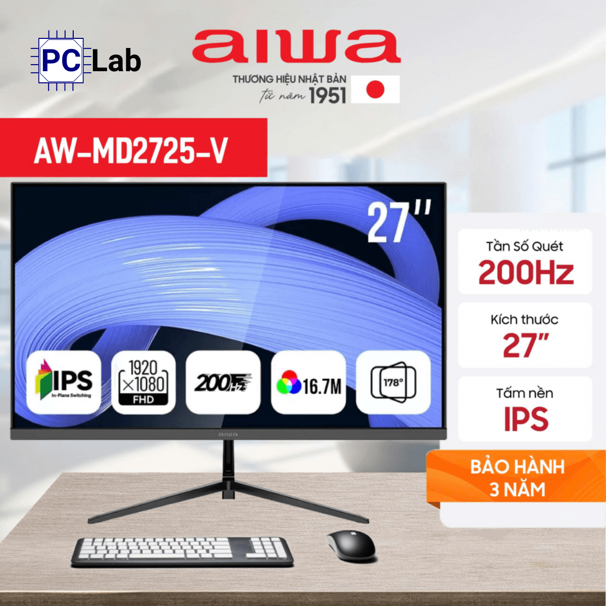 Màn hình AIWA AW-MD2725-V 27inch Full HD 200Hz (27", Full HD, 200Hz, IPS)