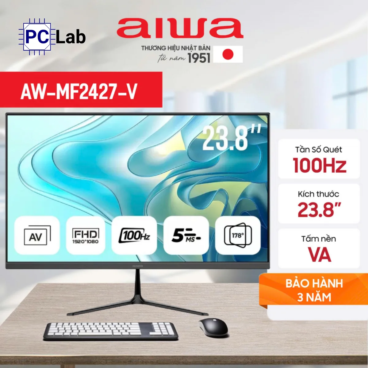 Màn hình AIWA AW-MF2427-V 24inch Full HD 100Hz (24", Full HD, 100Hz, 5ms, VA)