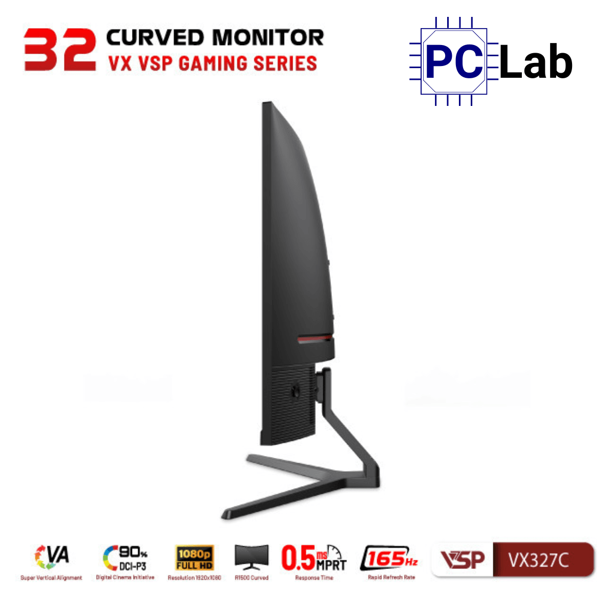 Màn hình cong VSP Gaming VX327C 31.5inch Full HD 165Hz (31.5'', Full HD, 165Hz, 0.5ms, VA)