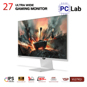 Màn hình cong VSP UltraWide VU279Q1 27inch QHD 165Hz (27'', QHD, 165Hz, 1ms, IPS, FreeSync) - Trắng/Hồng