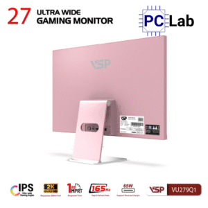 Màn hình cong VSP UltraWide VU279Q1 27inch QHD 165Hz (27'', QHD, 165Hz, 1ms, IPS, FreeSync) - Trắng/Hồng
