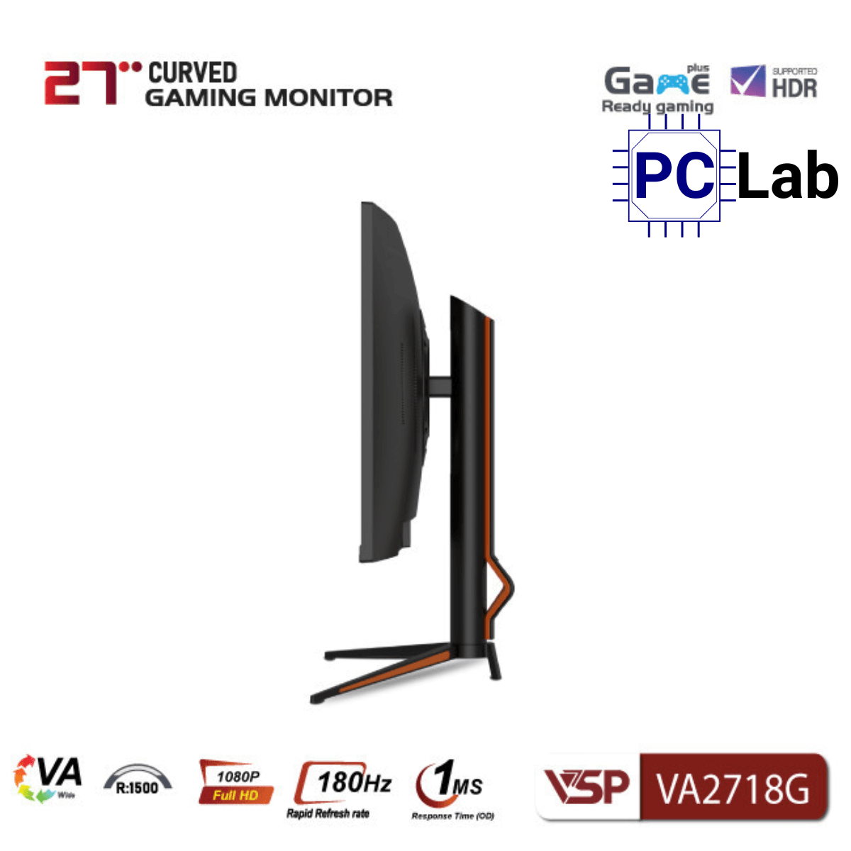 Màn hình cong VSP VA2718G 27inch Full HD 180Hz (27'', Full HD, 180Hz, 1ms, VA, Adaptive Sync, 1500R)