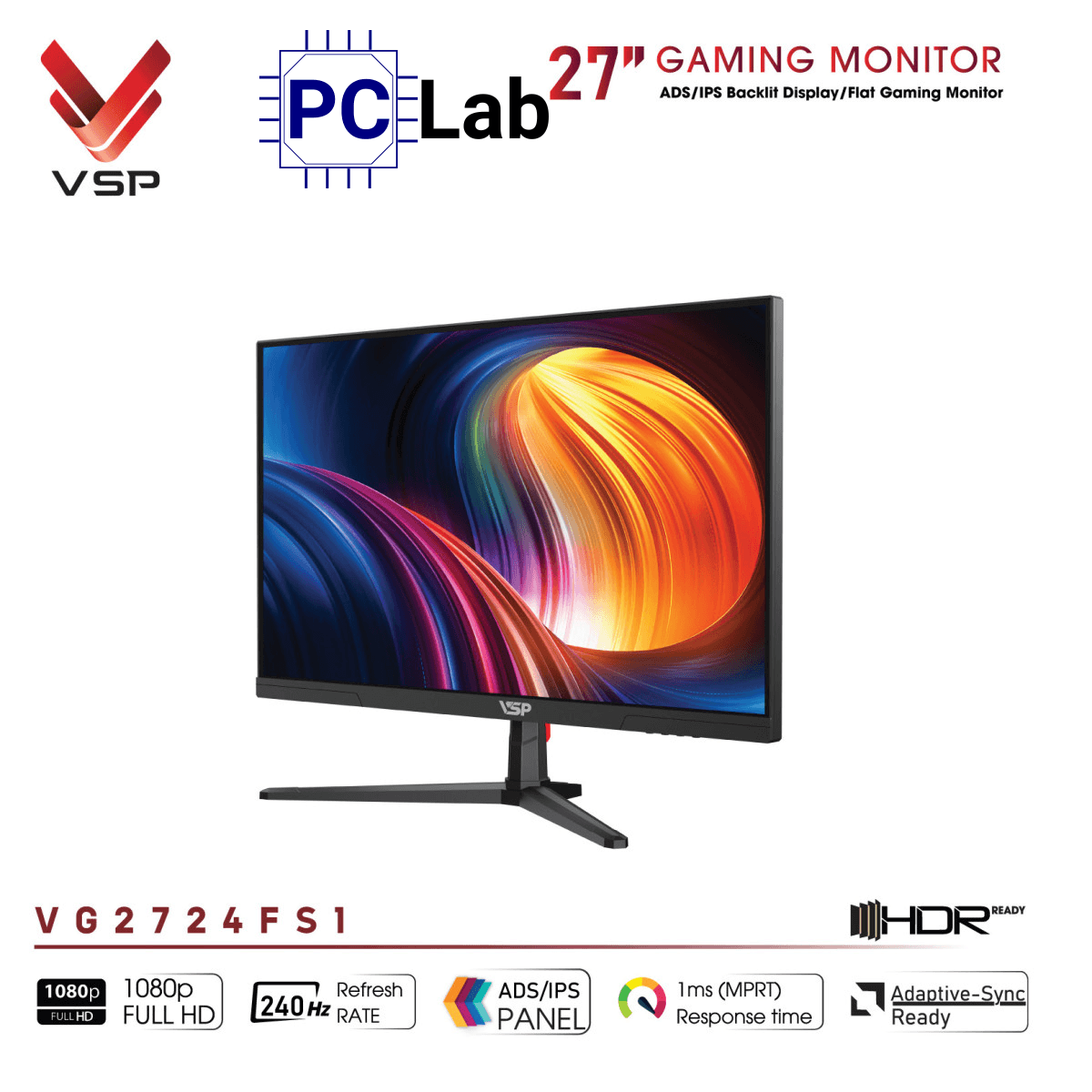 Màn hình VSP eSport Gaming VG2724FS1 27inch Full HD 240Hz (27'', Full HD, 240Hz, 1ms, IPS, FreeSync)