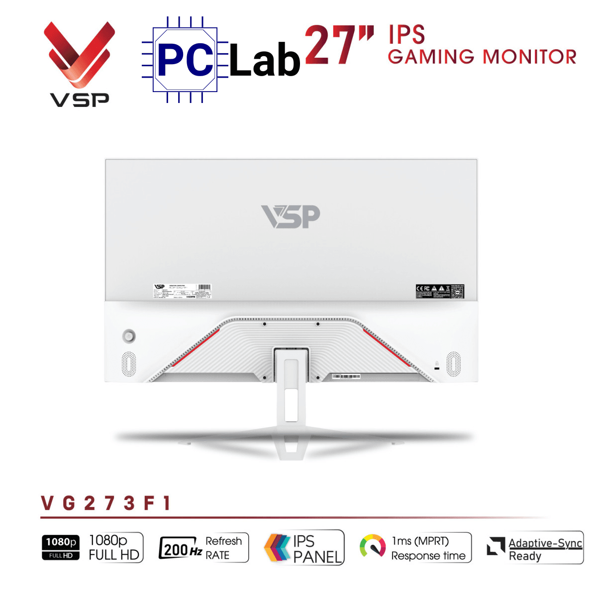 Màn hình VSP eSport Gaming VG273F1 27inch Full HD 200Hz (27'', Full HD, 200Hz, 1ms, IPS, FreeSync/Adaptive-Sync)