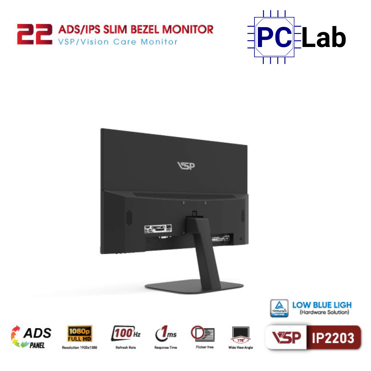Màn hình VSP IP2203 22inch Full HD 100Hz (22'', Full HD, 100Hz, 1ms, IPS)