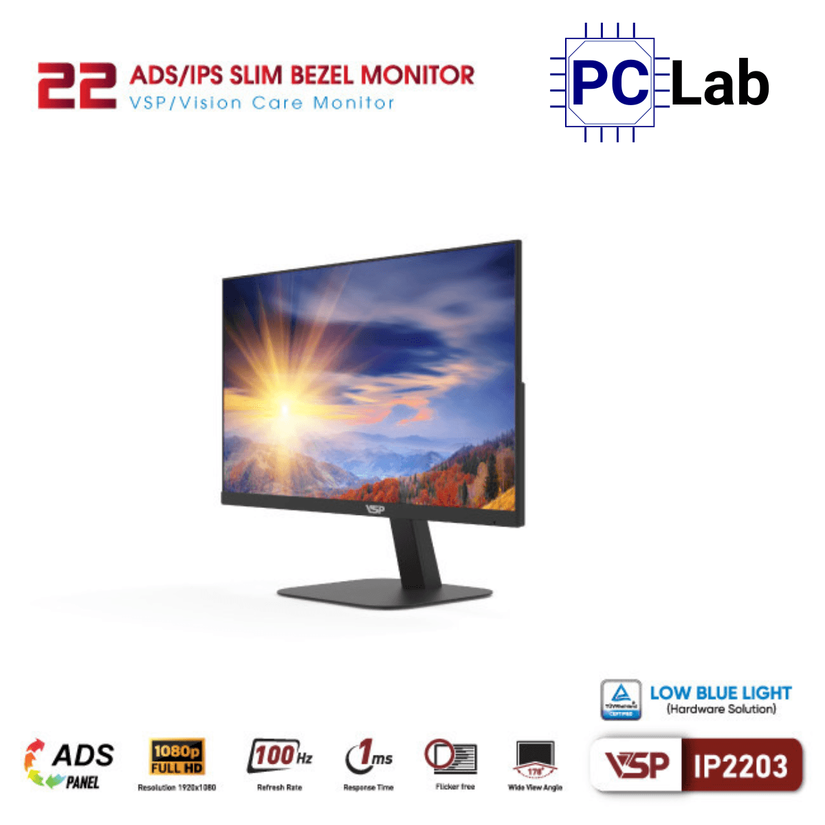 Màn hình VSP IP2203 22inch Full HD 100Hz (22'', Full HD, 100Hz, 1ms, IPS)