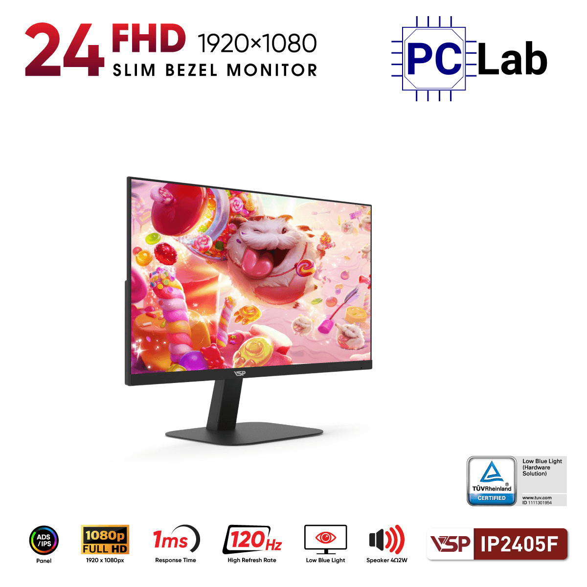 Màn hình VSP IP2405F 24inch Full HD 100Hz (24'', Full HD, 100Hz, 1ms, IPS)