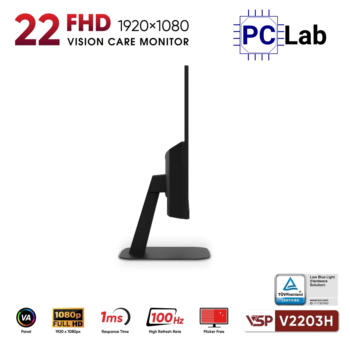 Màn hình VSP V2203H 22inch Full HD 100Hz (22'', Full HD, 100Hz, 5ms, VA) – Đen