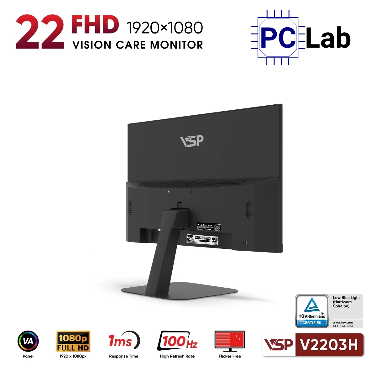 Màn hình VSP V2203H 22inch Full HD 100Hz (22'', Full HD, 100Hz, 5ms, VA) – Đen