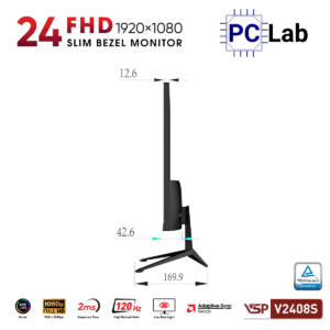 Màn hình VSP V2408S 23.8inch Full HD 100Hz (23.8'', Full HD, 100Hz, 2ms, ADS/IPS) – Đen/Hồng