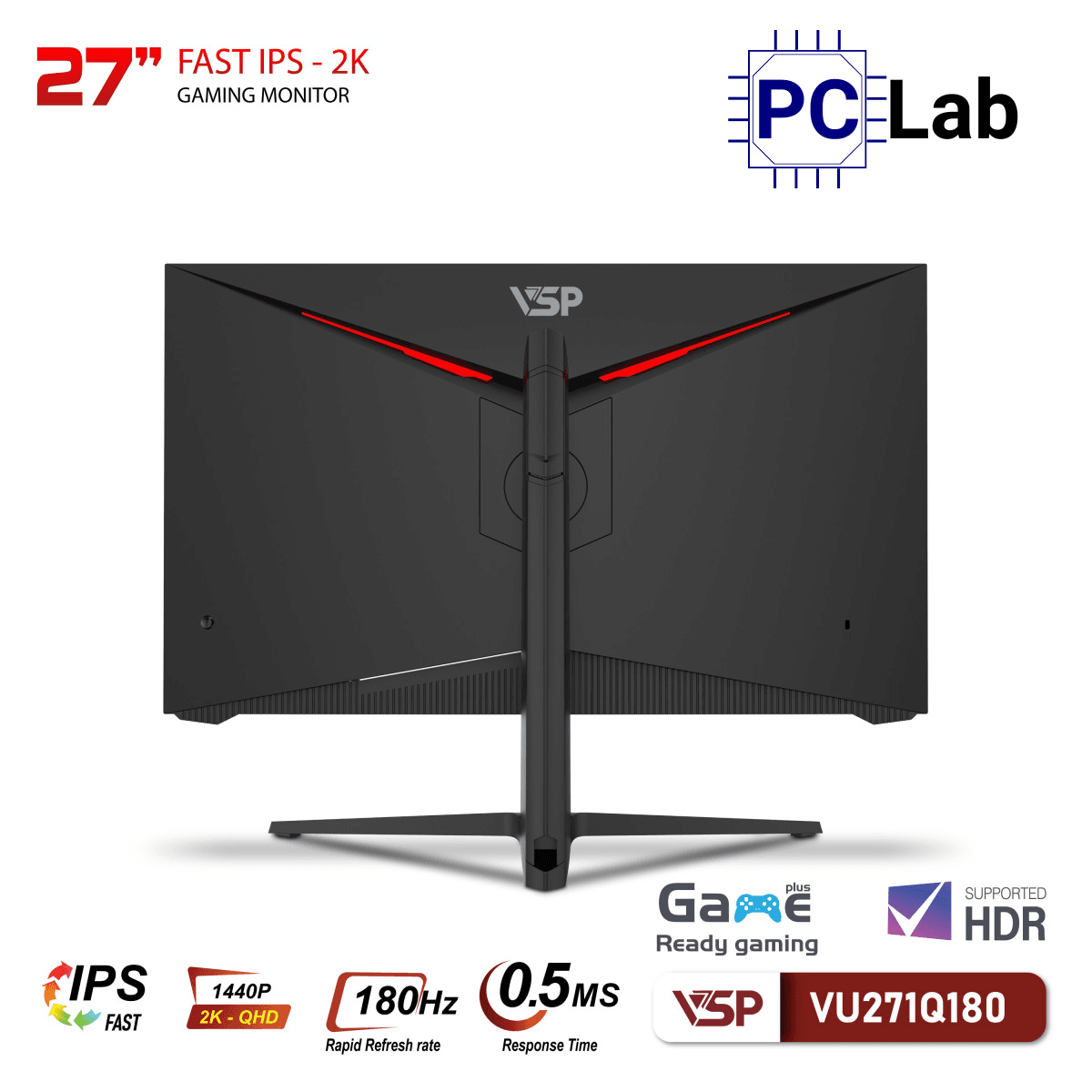 Màn hình VSP VU271Q180 27inch QHD 180Hz (27'', QHD, 180Hz, 0.5ms, FAST IPS, FreeSync)