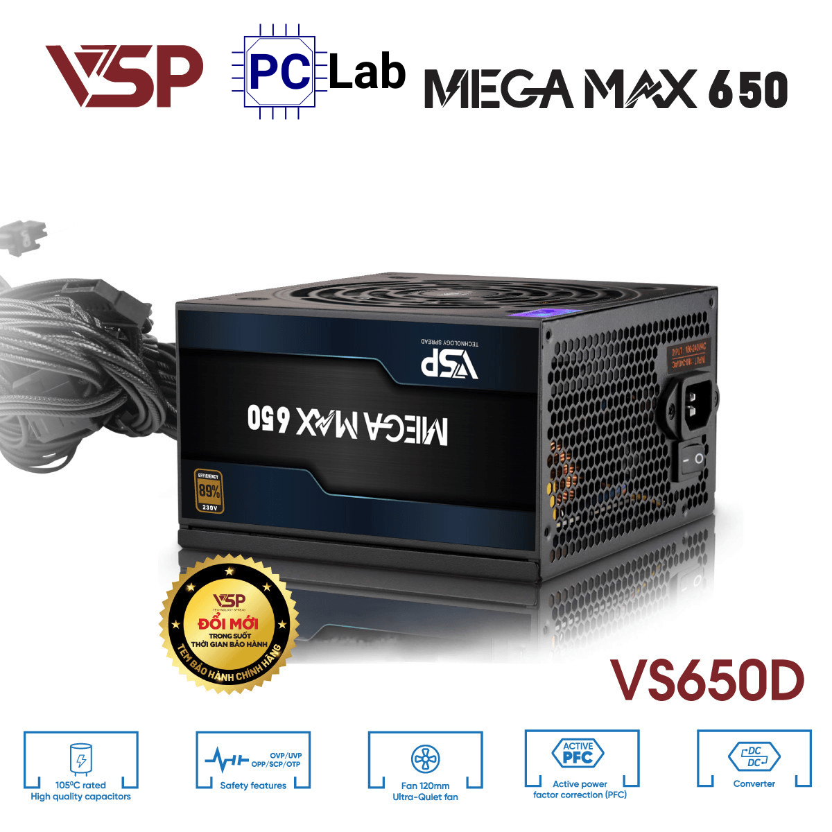 Nguồn PC máy tính VSP MEGAMAX VS650D 650W