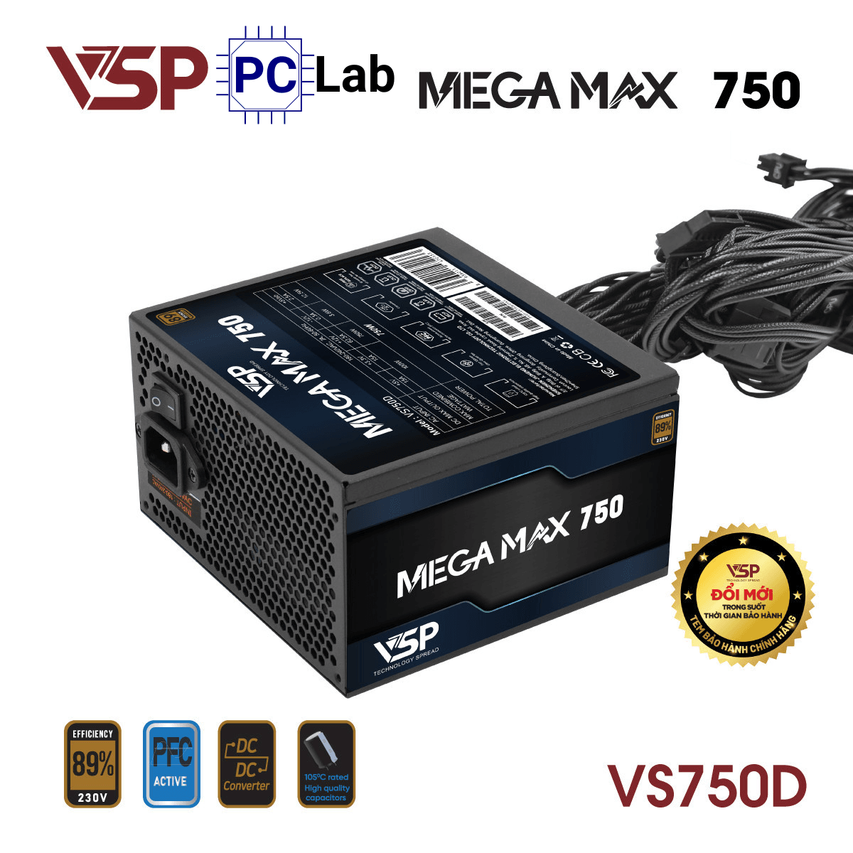 Nguồn PC máy tính VSP MEGAMAX VS750D 750W
