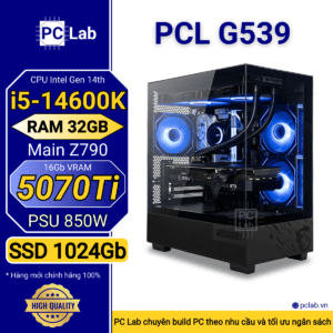 PC Gaming PCL G539 (Intel Core i5-14600K, RAM 32GB, RTX5070Ti 16Gb)