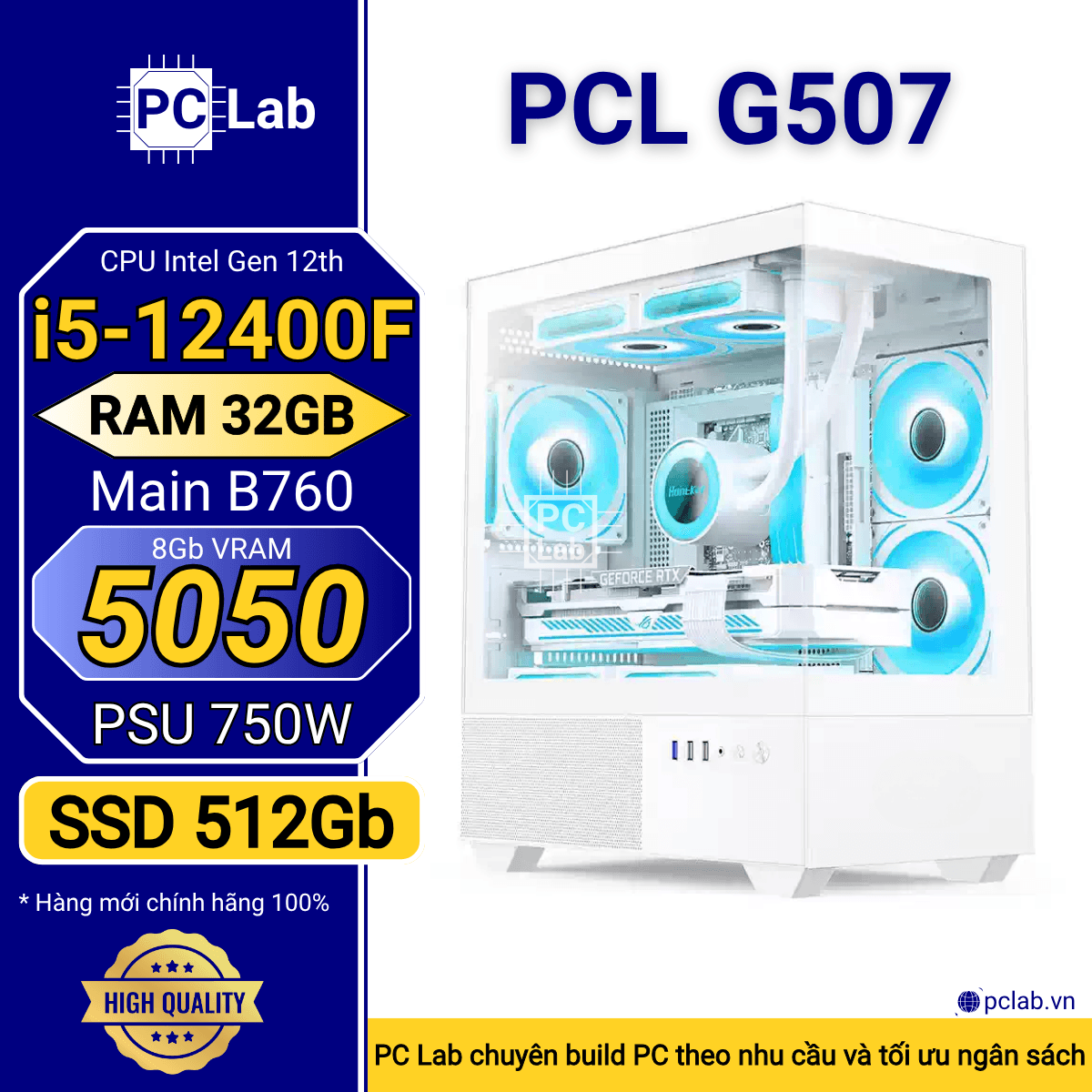 PC Gaming PCL G507 (Intel Core i5-12400F, RAM 32GB, RTX5050 8Gb)
