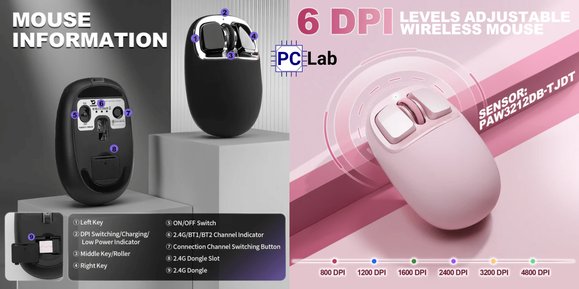 Chuột không dây YUNZII C1 Silicone thiết kế nhỏ gọn, Tri-Mode 3 chế độ kết nối linh hoạt. Phủ silicone êm tay, DPI 6 mức mượt mà, pin 500mAh dùng bền nhiều ngày