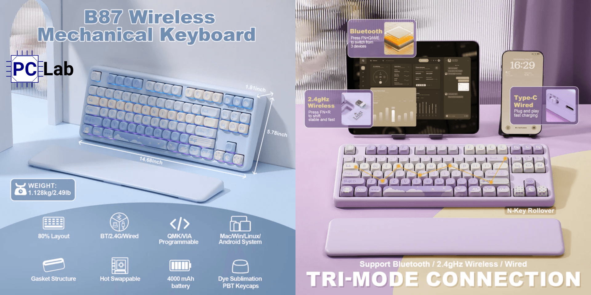 Bàn phím cơ YUNZII B87