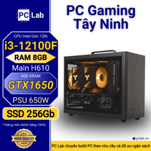 PC Gaming Tây Ninh I3 12100F, Ram 8GB, SSD 256GB, GTX 1650