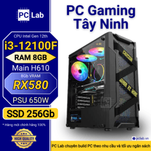 PC Gaming Tây Ninh I3 12100F, Ram 8GB, SSD 256GB, RX580