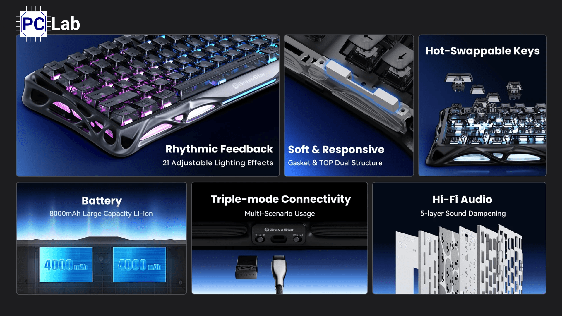 bàn phím cơ Gravastar Mercury K1 Stealth Black