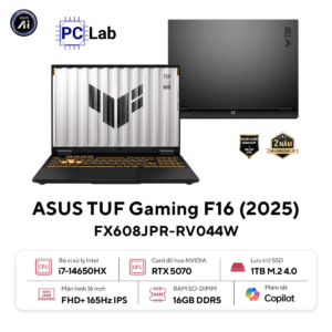 Laptop ASUS TUF Gaming F16 FX608JPR-RV044W (i7-14650HX, 16GB, 1TB, RTX 5070 8GB, 16" WUXGA IPS 165Hz, Win11 Home, Jaeger Gray)