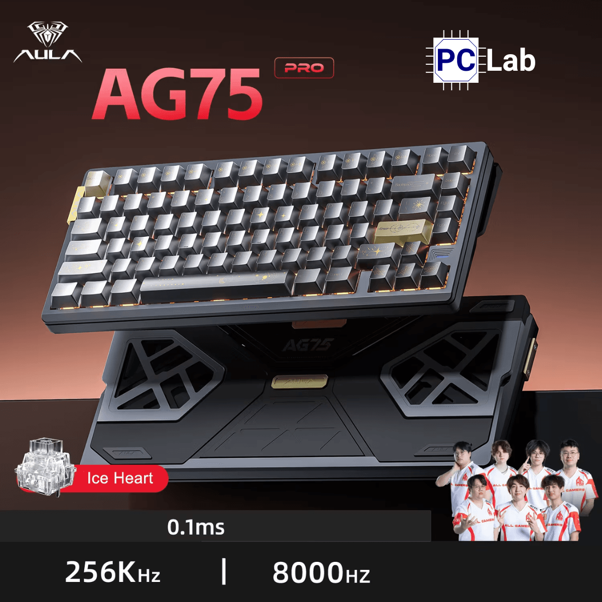 Bàn phím HE Aula AG75 bàn phím gaming Hall Effect 75% với polling rate 8K, Rapid Trigger 0.001mm, thiết kế nhôm CNC cao cấp, RGB sống động, tối ưu cho esports