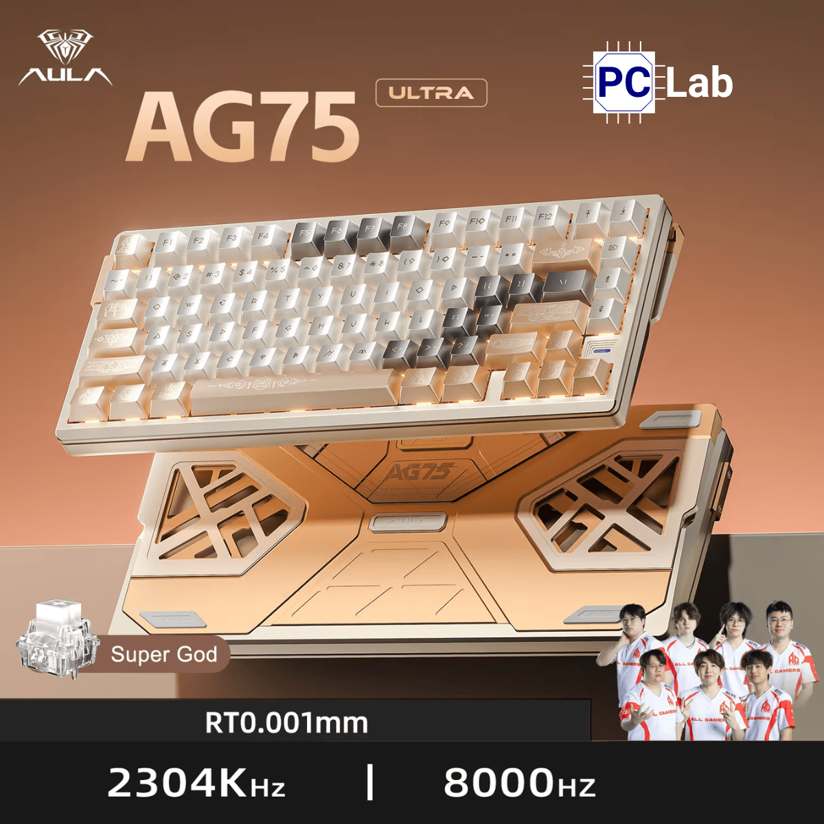 Bàn phím HE Aula AG75 bàn phím gaming Hall Effect 75% với polling rate 8K, Rapid Trigger 0.001mm, thiết kế nhôm CNC cao cấp, RGB sống động, tối ưu cho esports