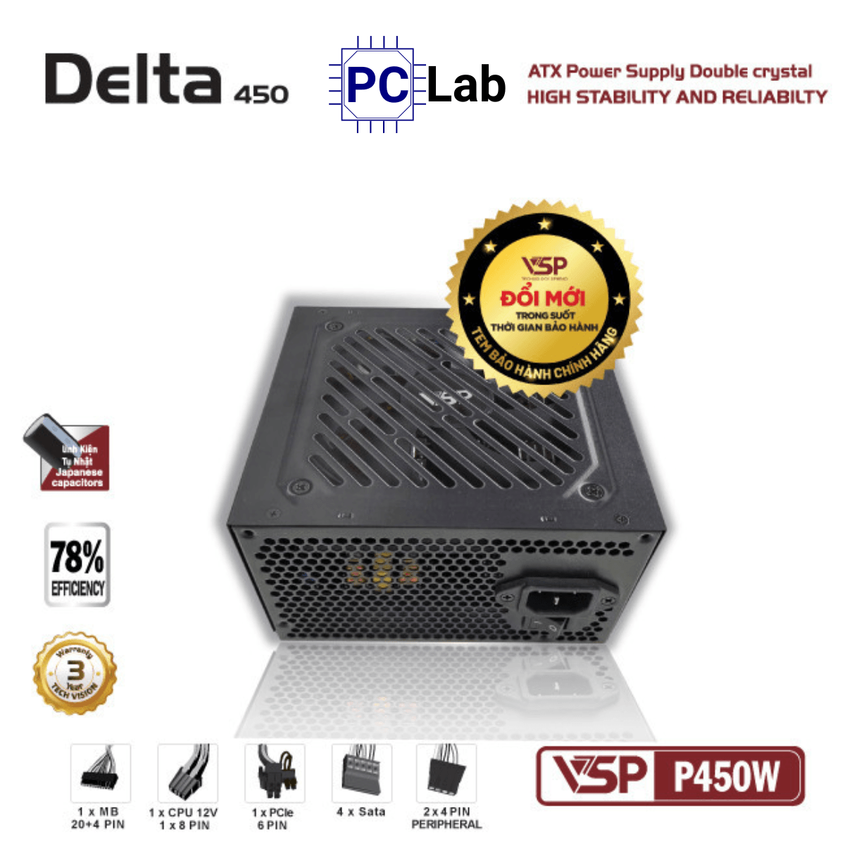 Nguồn PC máy tính VSP Delta P450W 450W