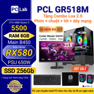 PC Gaming GR518M (AMD Ryzen 5 5500, RAM 8GB, RX580 8Gb)