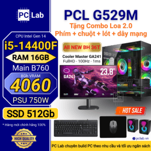 PC Gaming PCL G529M (Intel Core i5-14400F, RAM 16GB, RTX4060 8Gb)