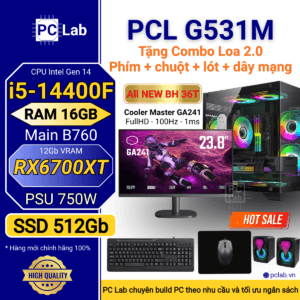 PC Gaming PCL G531M (Intel Core i5-14400F, RAM 16GB, RX6700XT 12Gb)