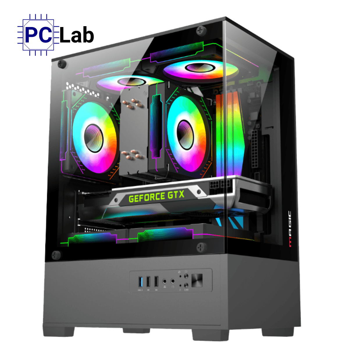 Vỏ case PC máy tính MAGIC Mix Ultra Black (M-ATX, Mid Tower, Đen)