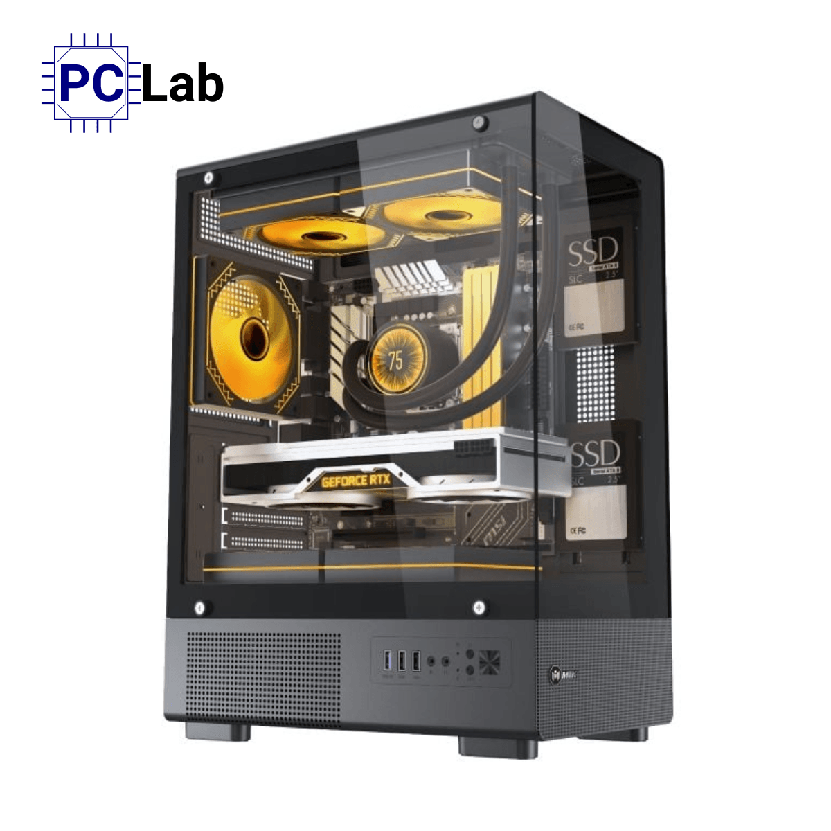 Vỏ case PC máy tính MIK H3 (M-ATX, Mid Tower, Đen)