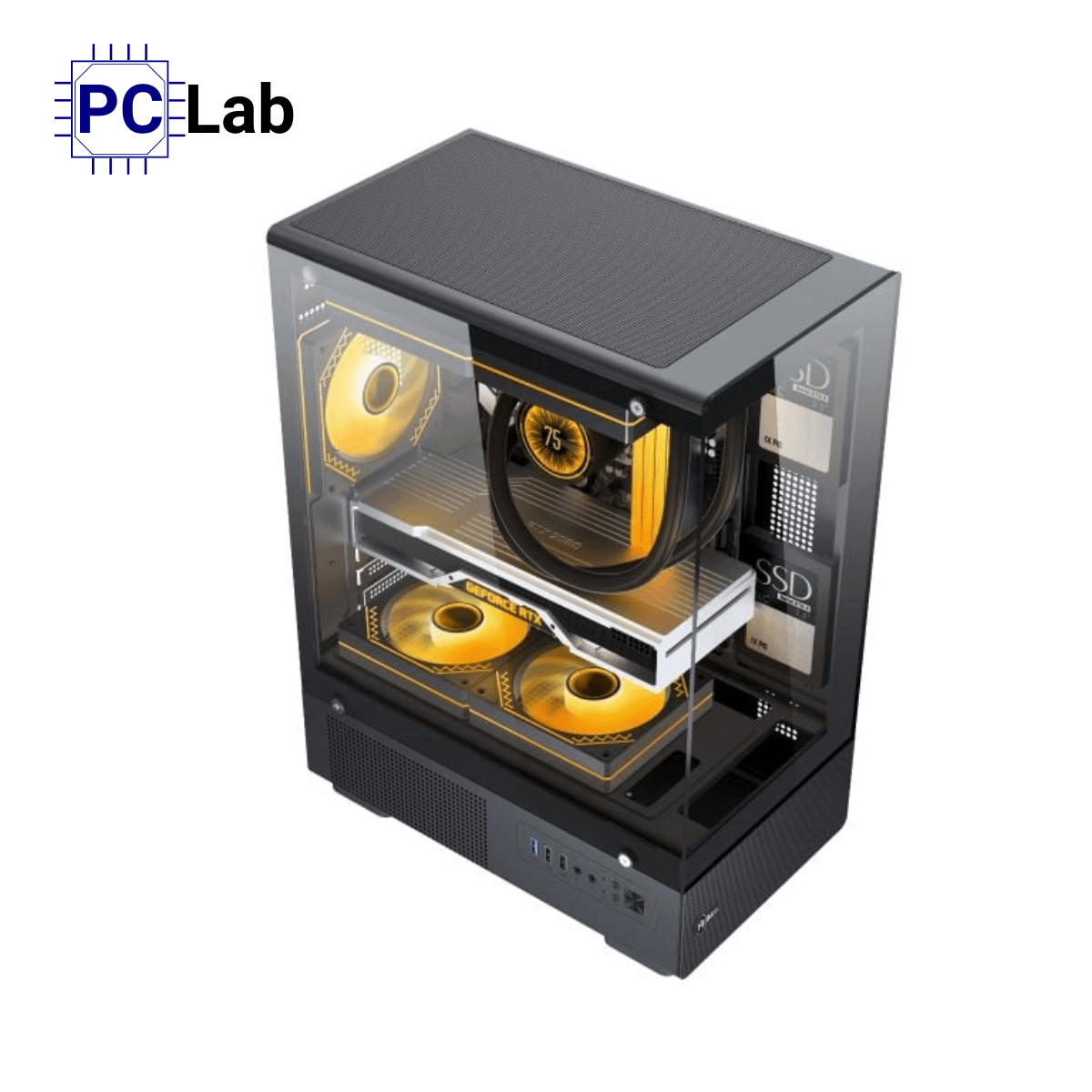 Vỏ case PC máy tính MIK H3 (M-ATX, Mid Tower, Đen)