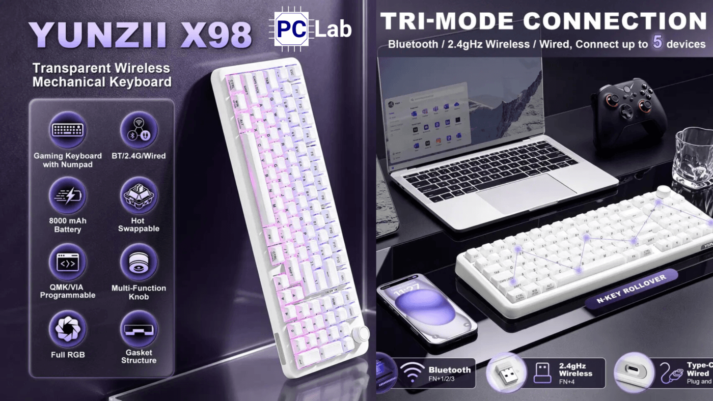 Yunzii ra mắt bàn phím cơ X98 Solid Milky White hỗ trợ QMK/VIA