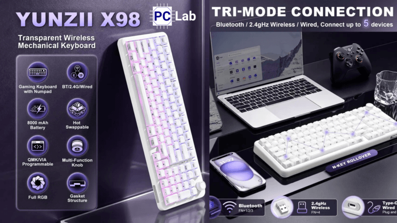 Yunzii ra mắt bàn phím cơ X98 Solid Milky White hỗ trợ QMK/VIA