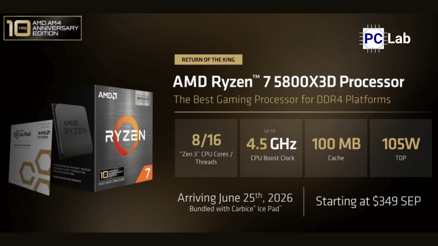 AMD ra mắt Ryzen 7 5800X3D 10th Anniversary Edition và Ryzen 7 7700X3D