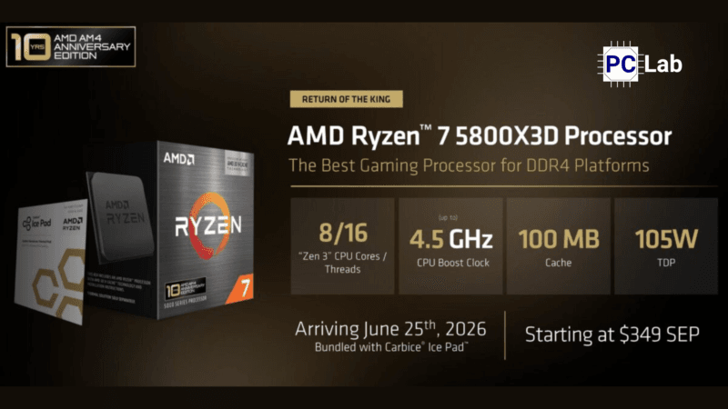 AMD ra mắt Ryzen 7 5800X3D 10th Anniversary Edition và Ryzen 7 7700X3D 