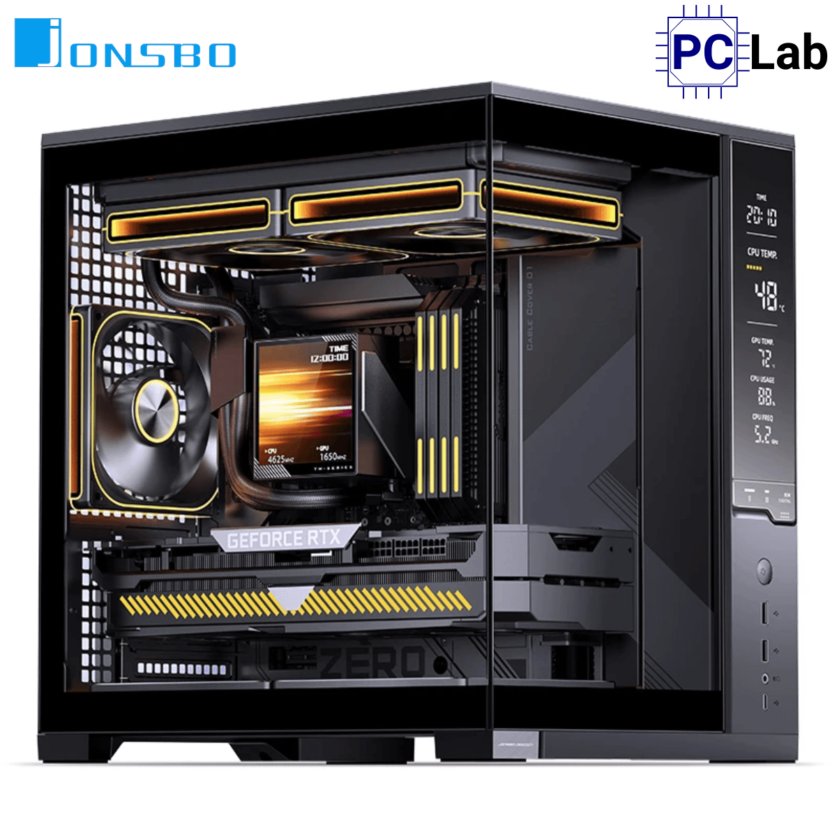 Vỏ case PC máy tính Jonsbo D34 Black (M-ATX, Mini Tower, Đen)