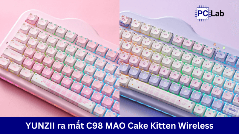 YUNZII ra mắt bàn phím cơ không dây C98 MAO Cake Kitten