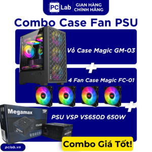 Combo Case Fan Nguồn 010 (Case, 4 Fan, PSU 650W)