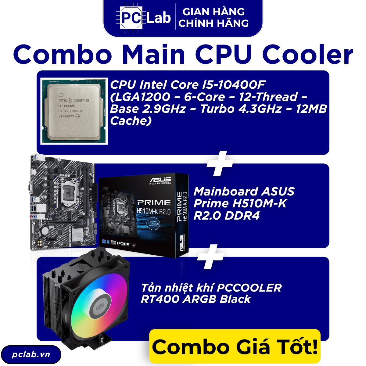 Combo Mainboard CPU Cooler 012 (Intel Core i5-10400F, H510)